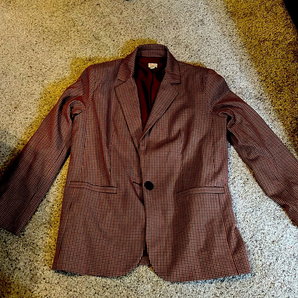 Brown plaid blazer